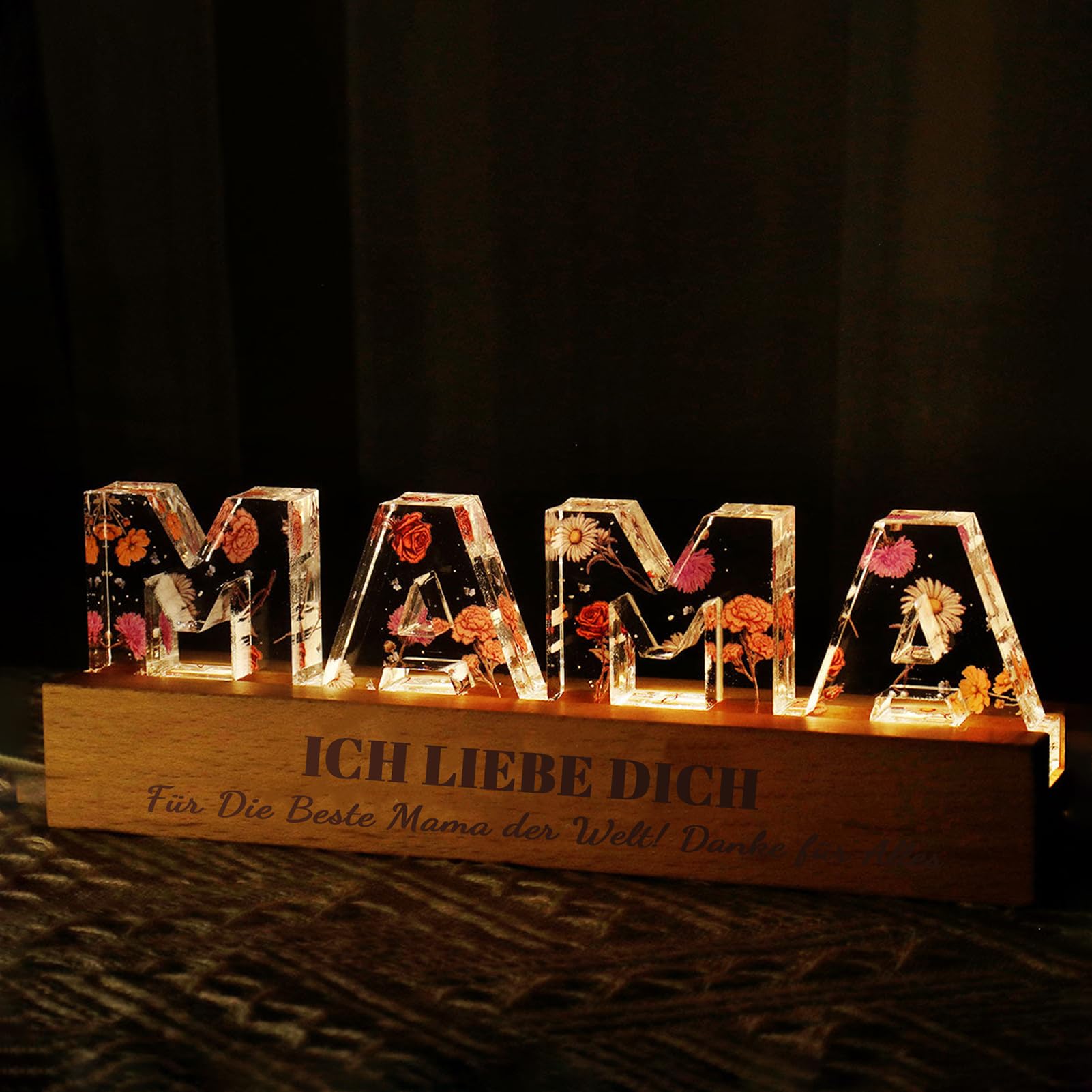 ZJZG Geschenk für Mama - Muttertagsgeschenke für Mama - Geburtstagsgeschenke für Mamas - Holzschilder Heimat Dekoration - Geburtstags Weihnachten Geschenk von Tochter Sohn - Beste Mamas Geschenke