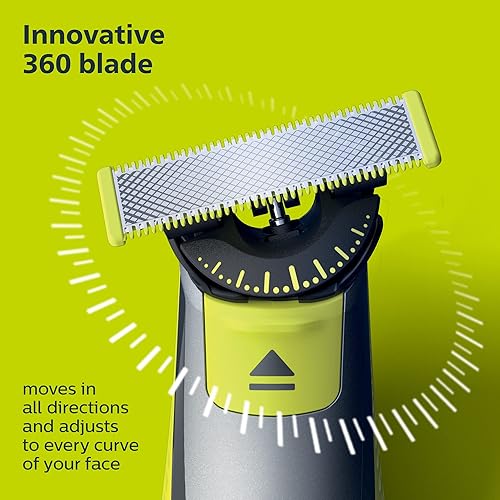 Vista 20 de Philips Norelco OneBlade 360 con conectividad híbrida facial + cuerpo, recortadora eléctrica de barba, afeitadora y peluquería corporal