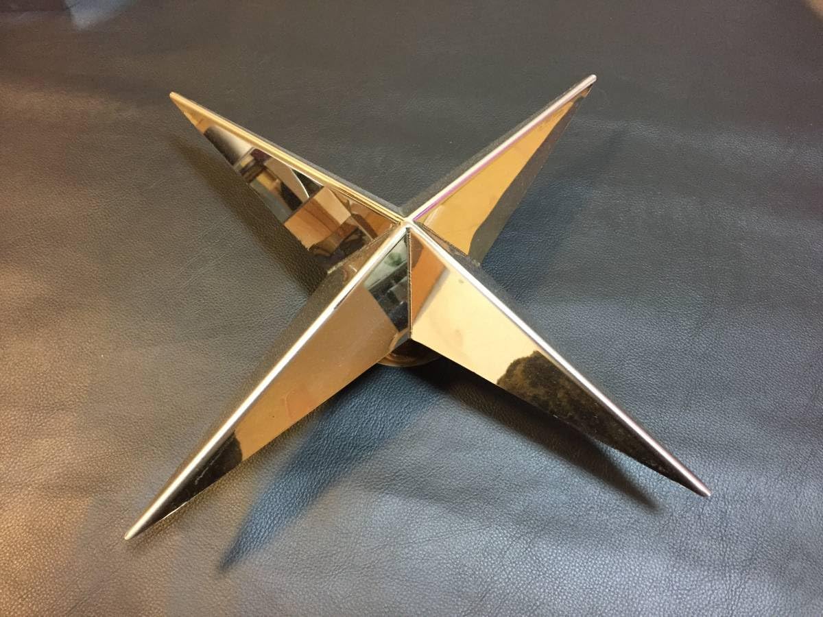 デコトラ　17.5ホイールスピンナー 17.5インチ 車＆バイク 鏡面ステンレス製 中型車用 17.5インチ 十字