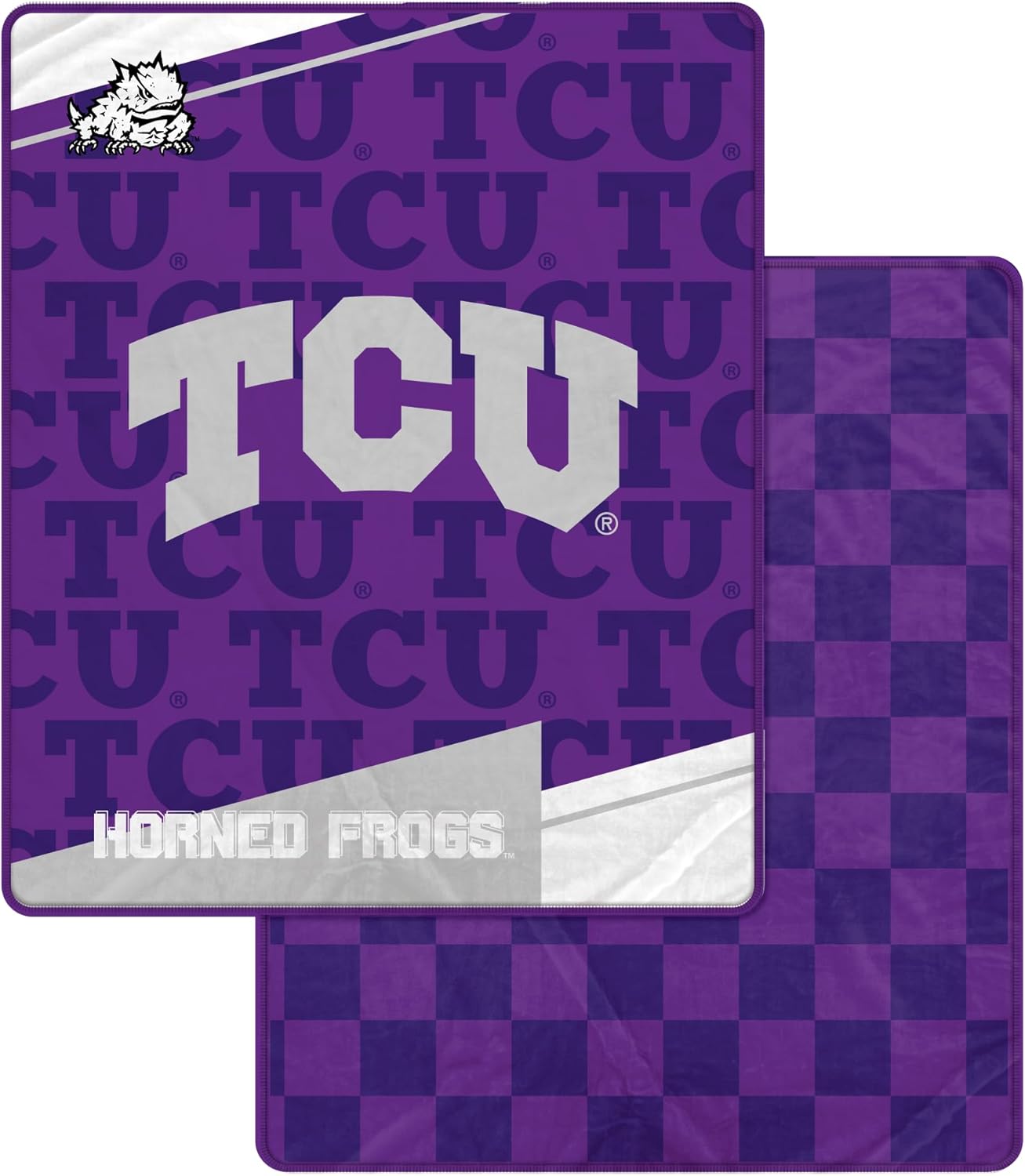 NCAA Diagonal Ghost Checker Double Sided Ultra Cozy Blanket