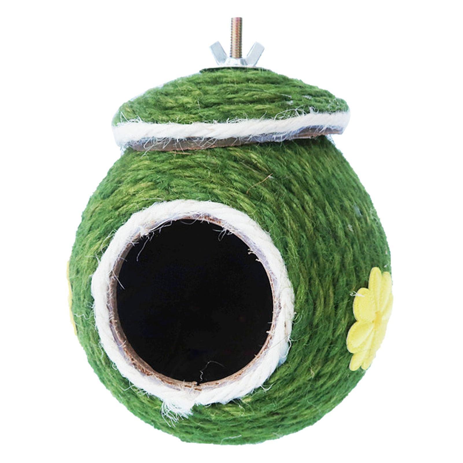 Imtrub Woven Bird Nest, Natural Shell Bird Nest House Hut For Pet Parrot Budgies Parakeet Cockatiels Conure Canary Finch Cage Hamster Gerbil Mice Cage Handmade Hanging Bird Nest Cage