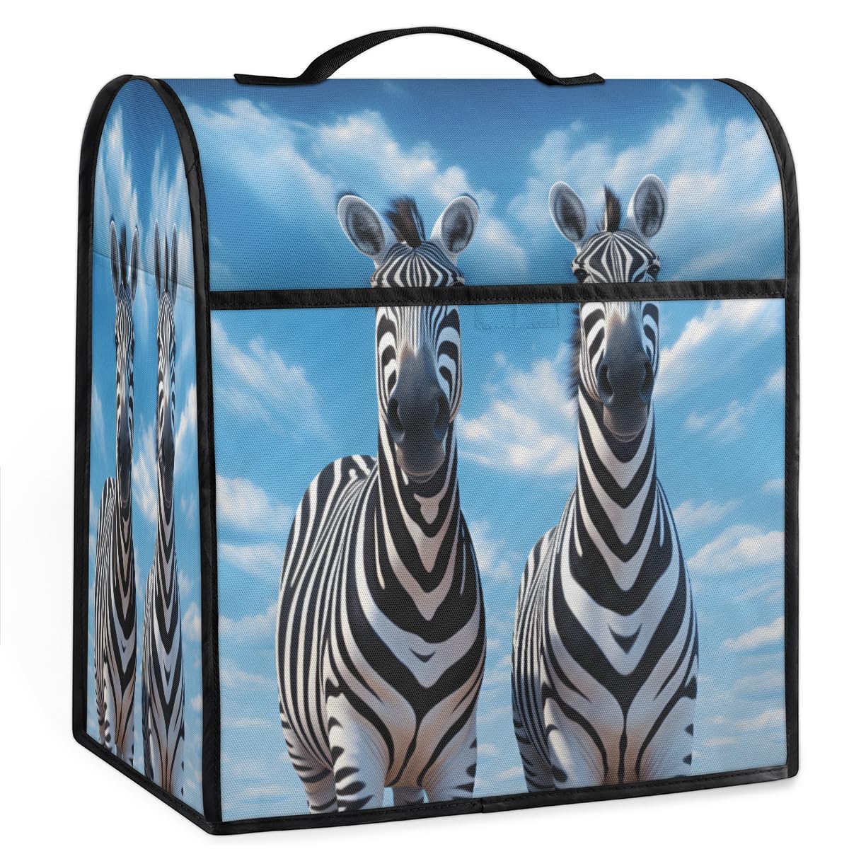 Coffee Maker Cover Funny Zebra Kitchen Appliance Covers Small Appliance Covers Blender Cover Juicer Cover Dust Covers for Kitchen Appliances with Top Handle and Pockets,Washable,C199