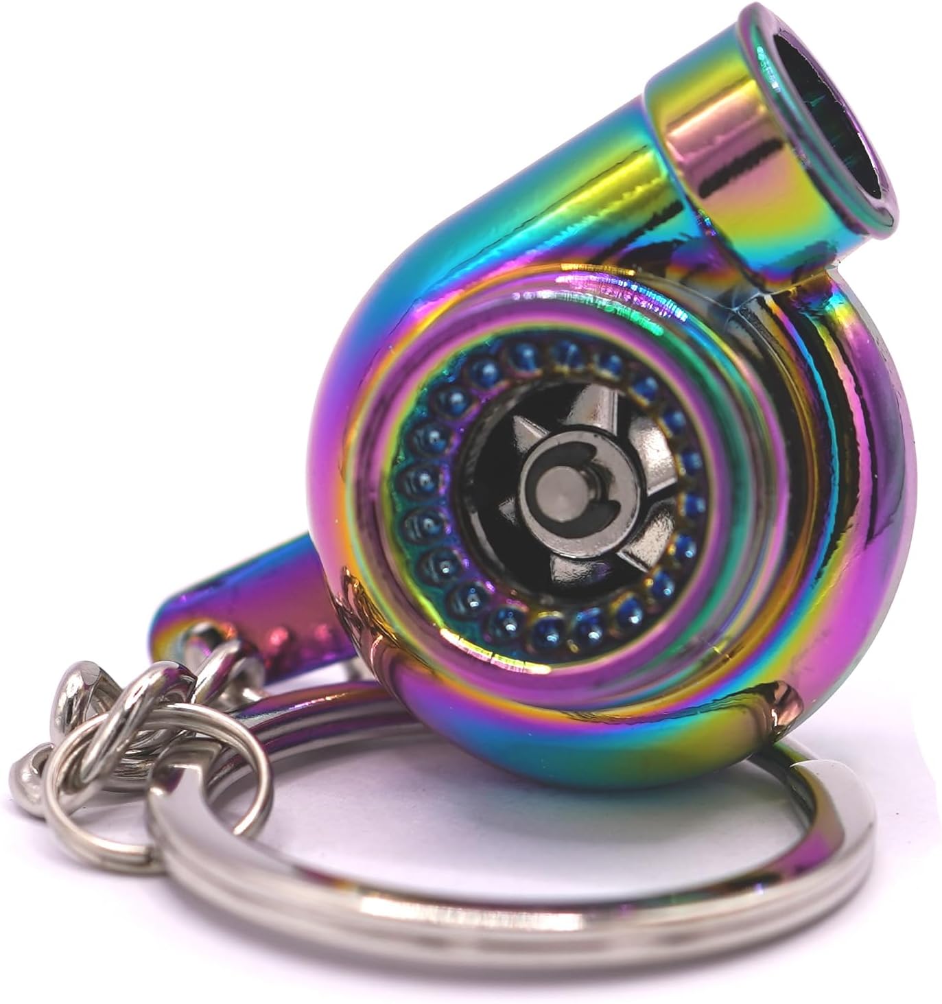 GT//Rotors Turbo Keychain Metal Spinning Turbocharger Automotive Mini Car Part Keychain Key Ring