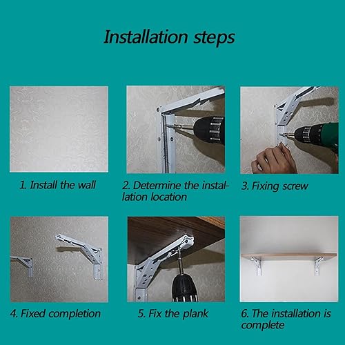 Miniatura 6 de Mesa plegable flotante montada en la pared, mesa plegable montada en la pared, mesa plegable para espacios pequeños, mesa montada en la pared para