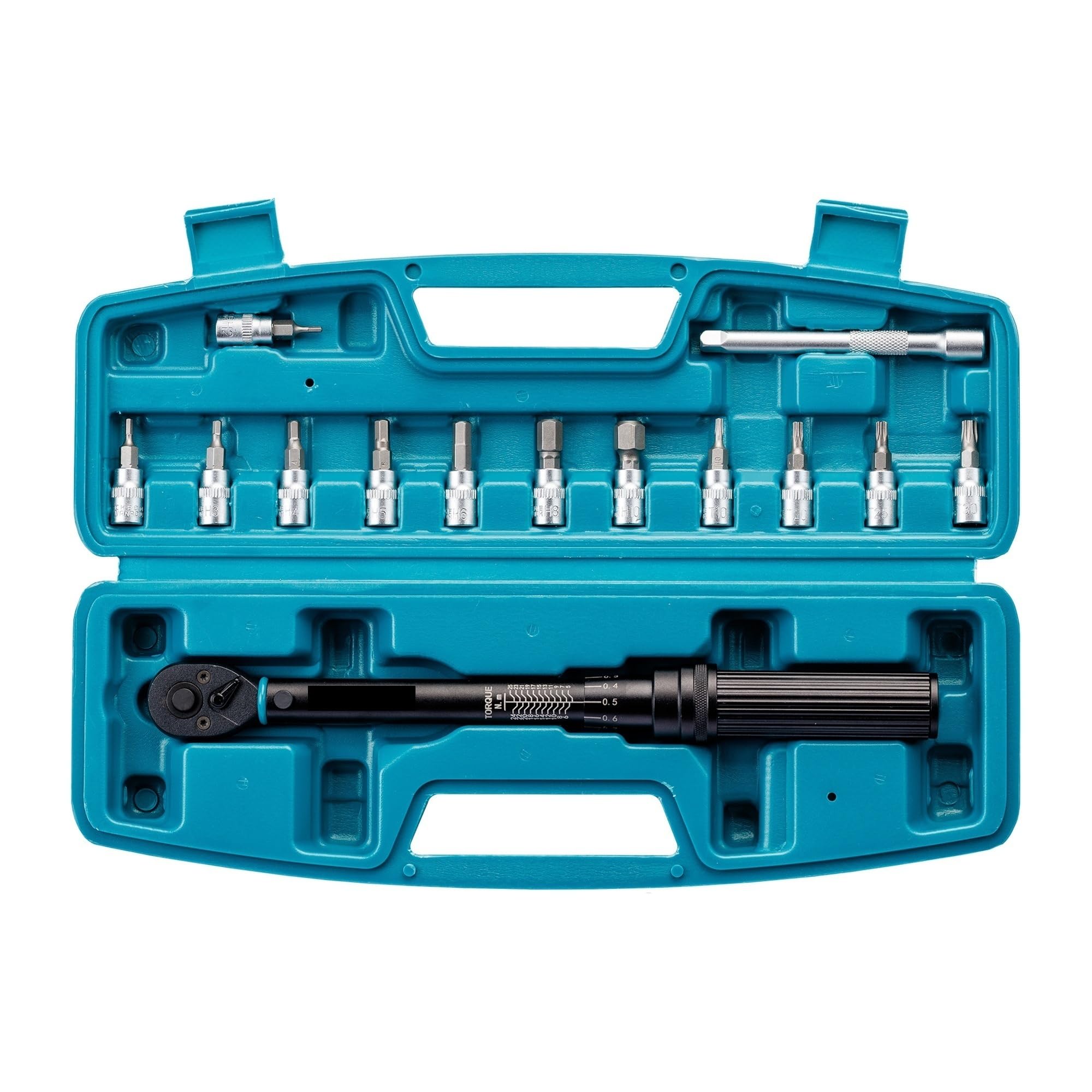 Rowerowy klucz dynamometryczny 1/4'', 5-25Nm, 0,1Nm Micro, zestaw kluczy dynamometrycznych Drive Click, sześciokątny, nasadki Torx/Star Bit, przedłużacz