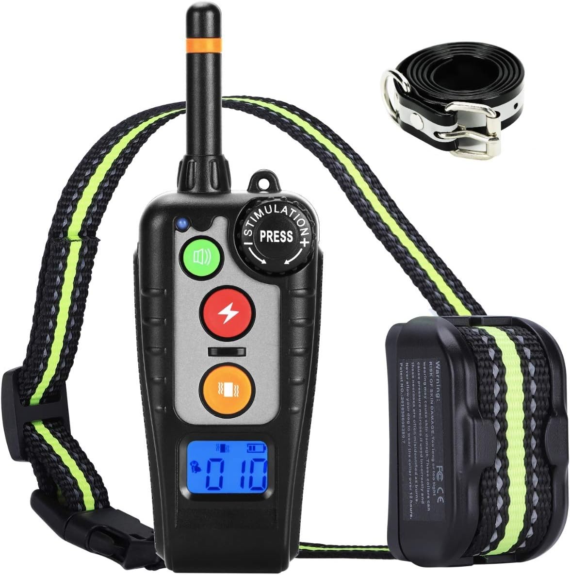 Dog Training Collar,Rechargeable Shock Collar and E-Collars up to 2000FT Remote,3 Color 3 Training Modes Beep/Vibration/Shock,Rotary Dial adjust Intensity 100% Waterproof Training Collar for all Dogs.