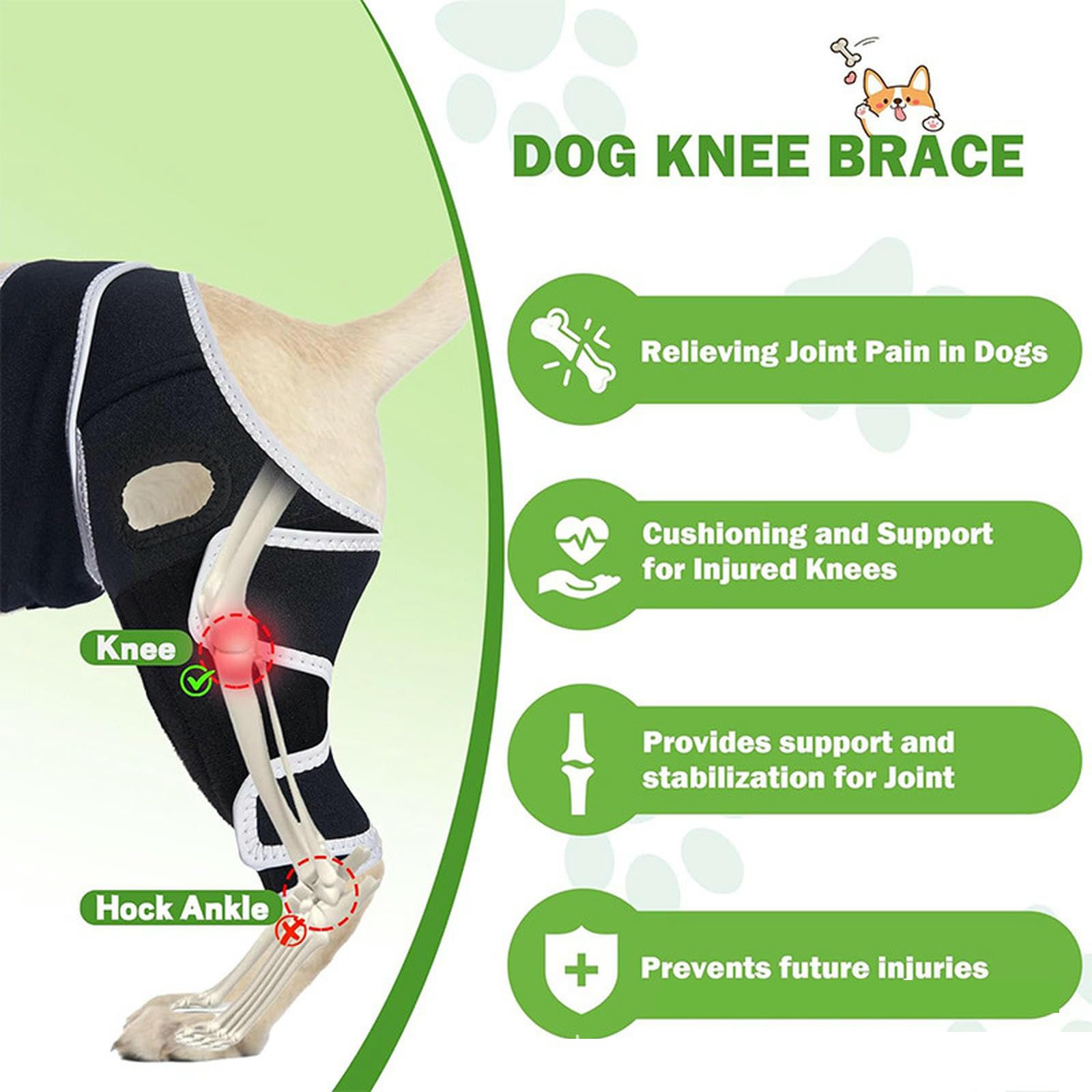 Hunde-Schulterbandage - Atmungsaktive und abriebfeste Ellbogenschützer für Hunde, verhindert Lecken und bietet Unterstützung