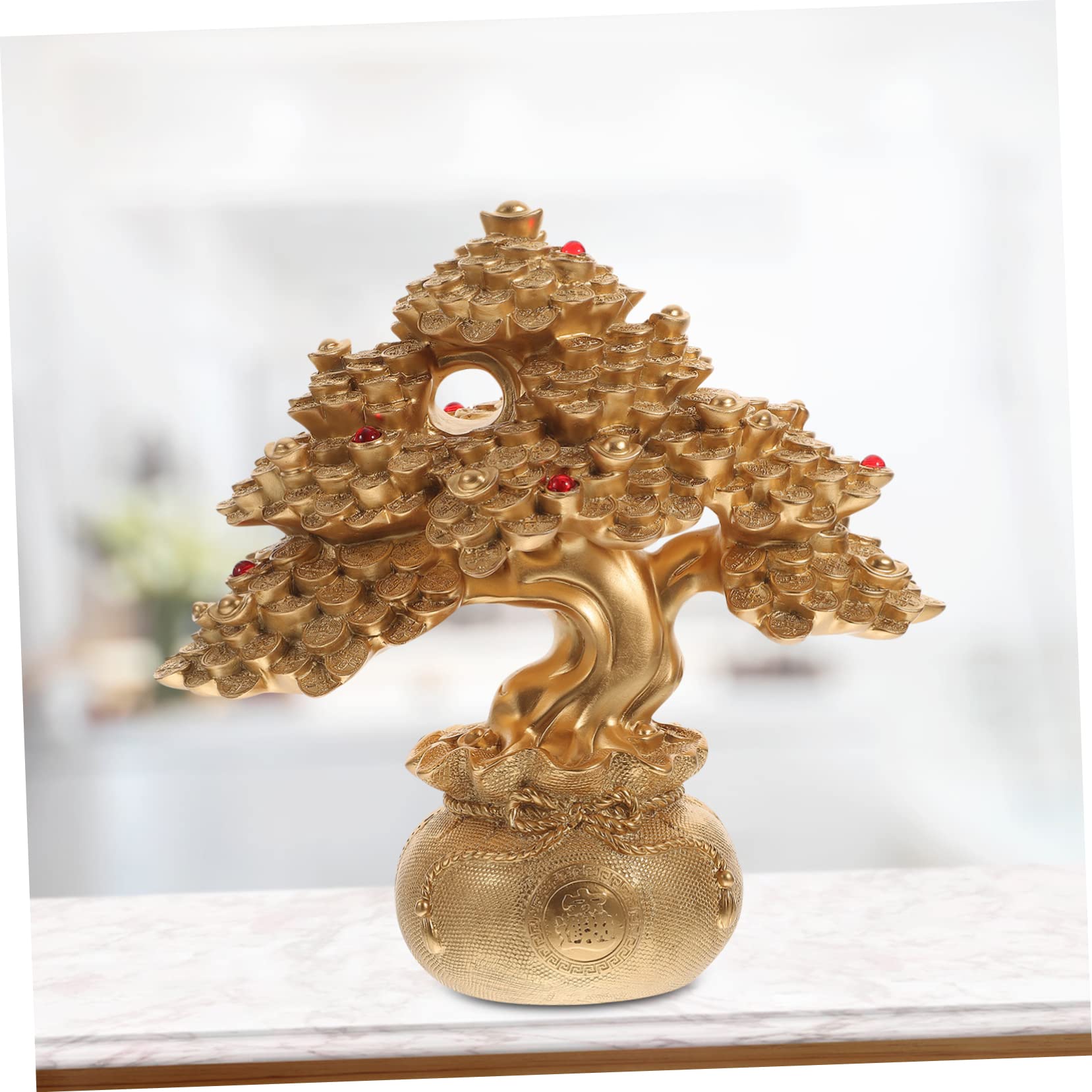 ZXQUEGF Kryształowe drzewko pieniędzy Dekoracja na biurko Dekoracja wnętrz Dekoracje na stół Dekoracja na stół Drzewo Bonsai Chińskie dekoracje Drzewo Bonsai Rzeźba drzewa Chińska ozdoba Wystrój blatu