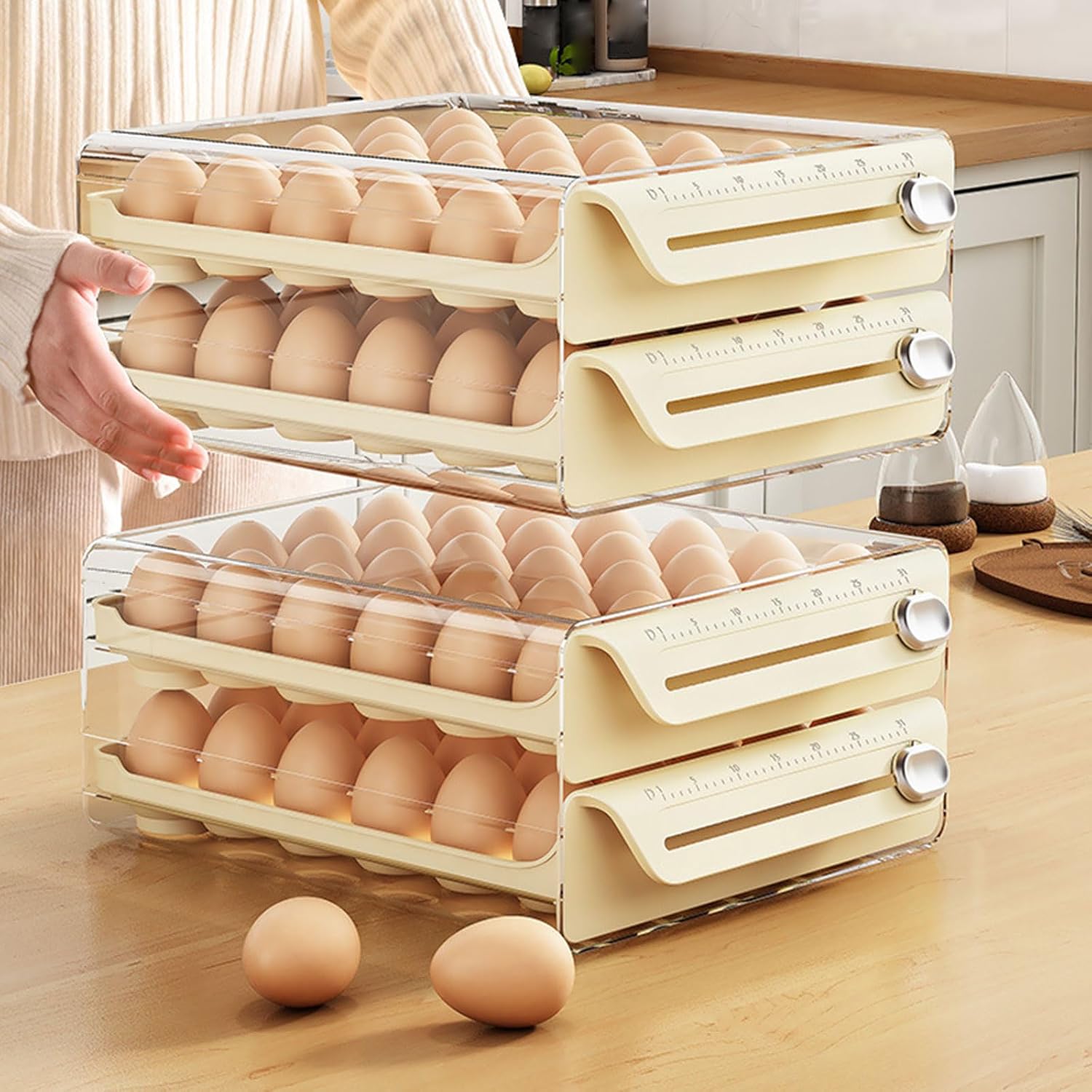 Efficient Kitchen Eggs Storage Practical Eggs Rack Large Capacity Container For Refrigerator