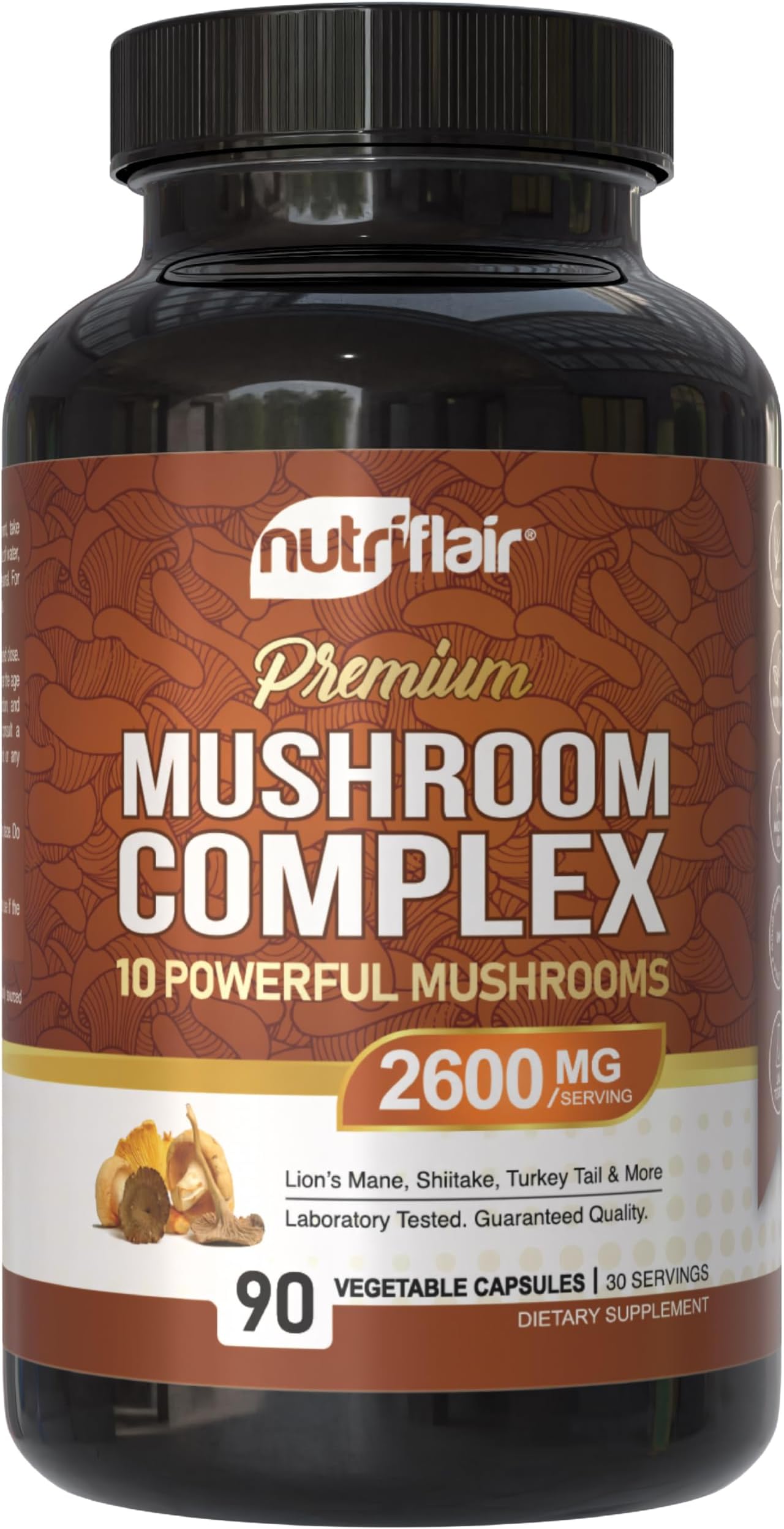 Visit the Store 10 Organic Mushroom Supplement 90 Capsules (2600mg)