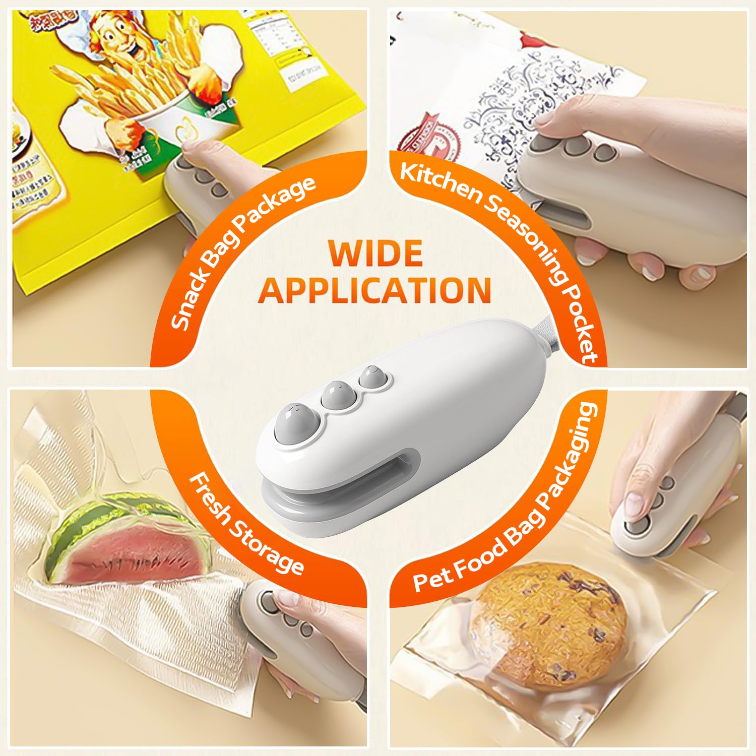 Sigillatore Sacchetti Mini USB - Termosigillatrice Portatile Con Taglierina Per Conservare Cibo E Snack - Foto 4