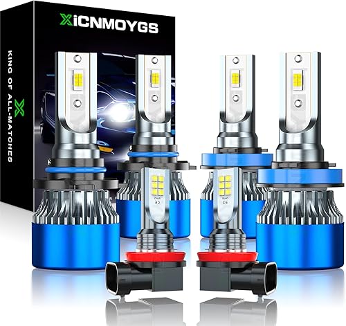 Compatible con bombillas para faros delanteros Jeep Grand Cherokee 2014, 2015, 2016, 2017, 2018, haz alto 9005 + bombillas H11 de haz bajo +