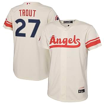 Mike Trout 27 Majestic ジャージー　サイズ　youth L Majestic Los Angeles Anaheim Angels Mike Trout 27 Red Jersey