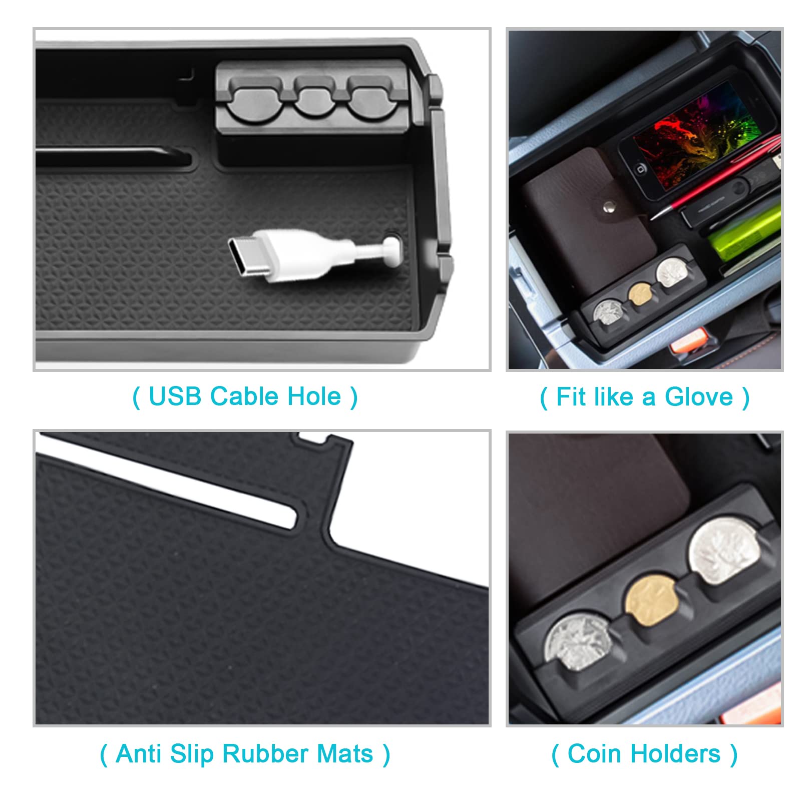 Sxcy Compatible Vw Touran Accoudoirs Boîte Rangement Organisateur