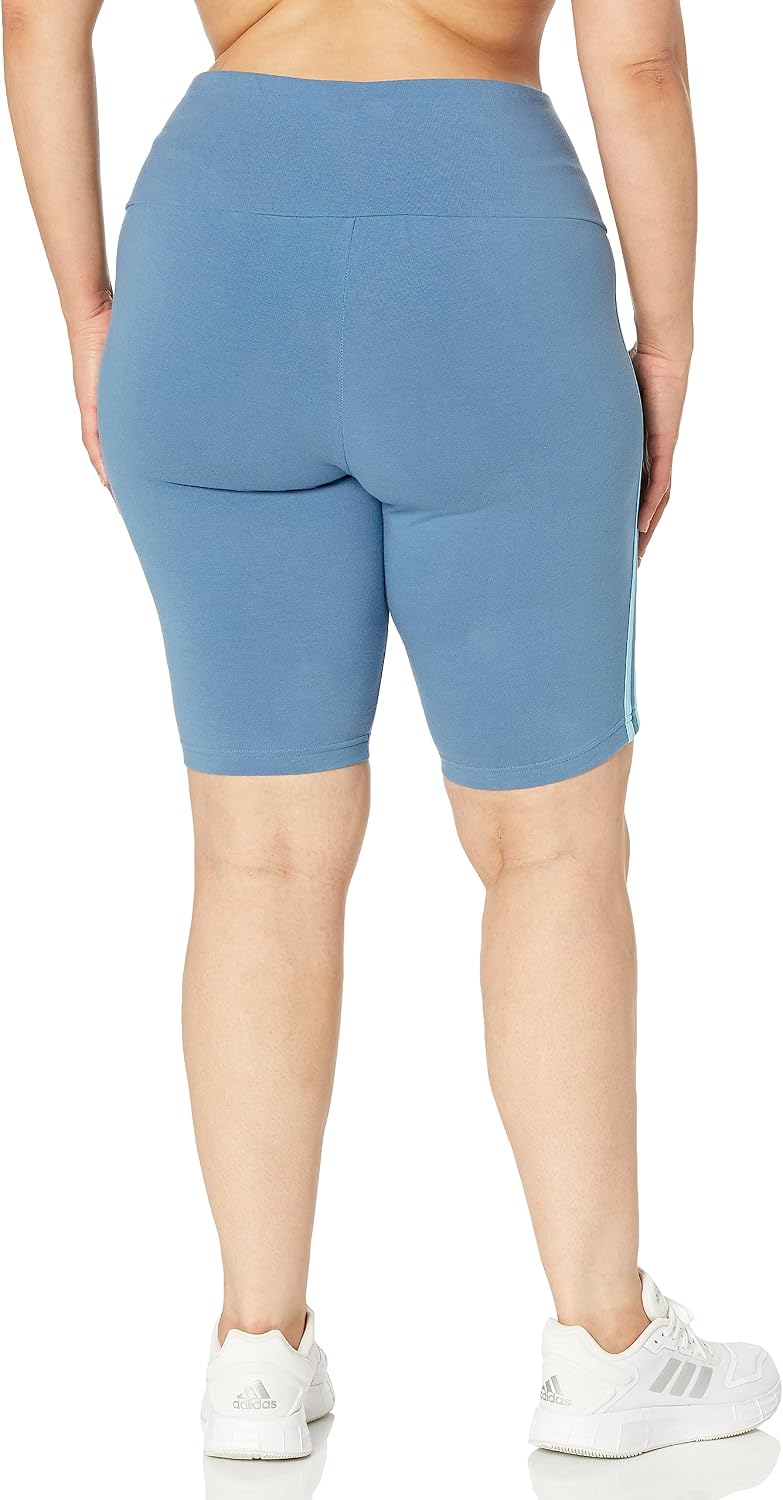 adidas Women's Badge of Sport 2-Tone 3-Stripes Graphic Bike Shorts
