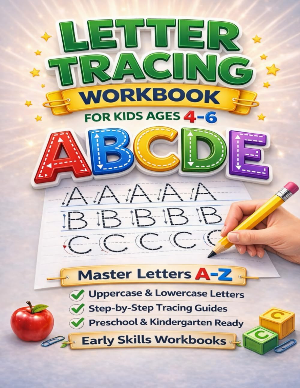 Letter Tracing Workbook for Kids Ages 4-6: Practice Letters A-Z, Uppercase and Lowercase for Preschool and Kindergarten (Early Skills Workbooks)