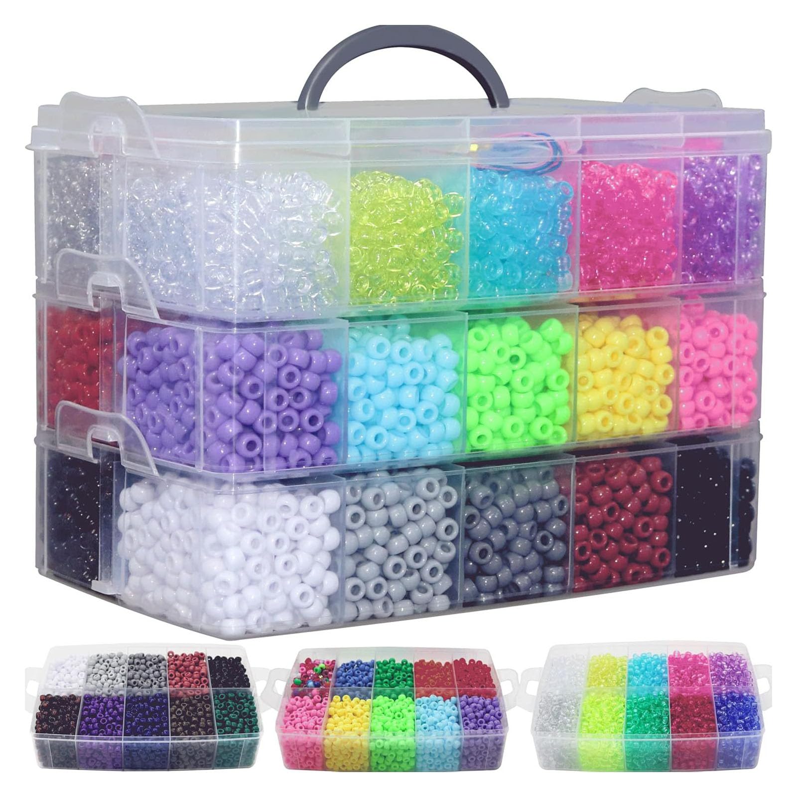 Kit de Perles à Grands Trous avec 30 Couleurs
