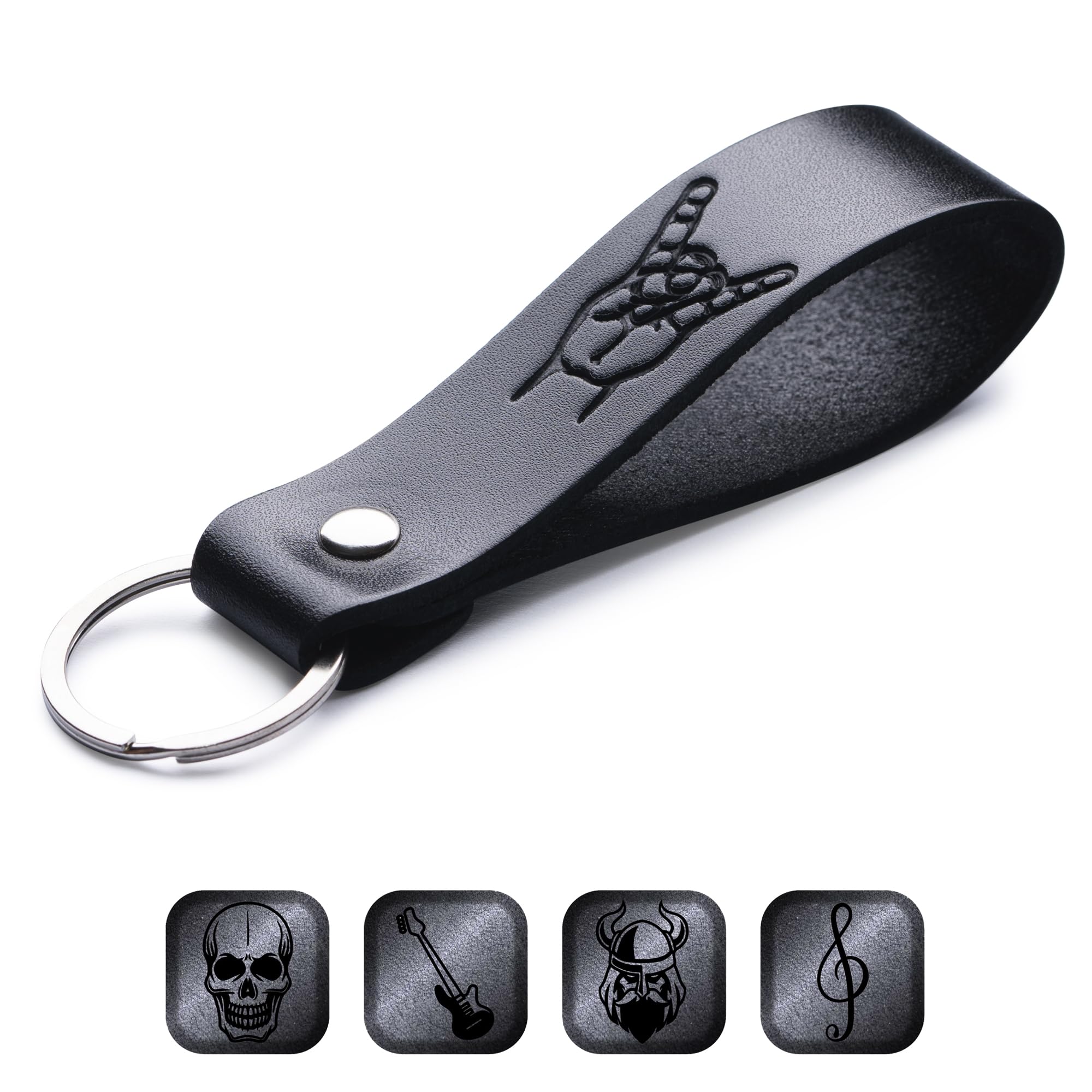 MAGOR Leather Keyring – Sustainable Gift with Hot Embossed Message for Your Loved One, Perfect for Men & Women, Handmade Full-Grain Leather (Cool)