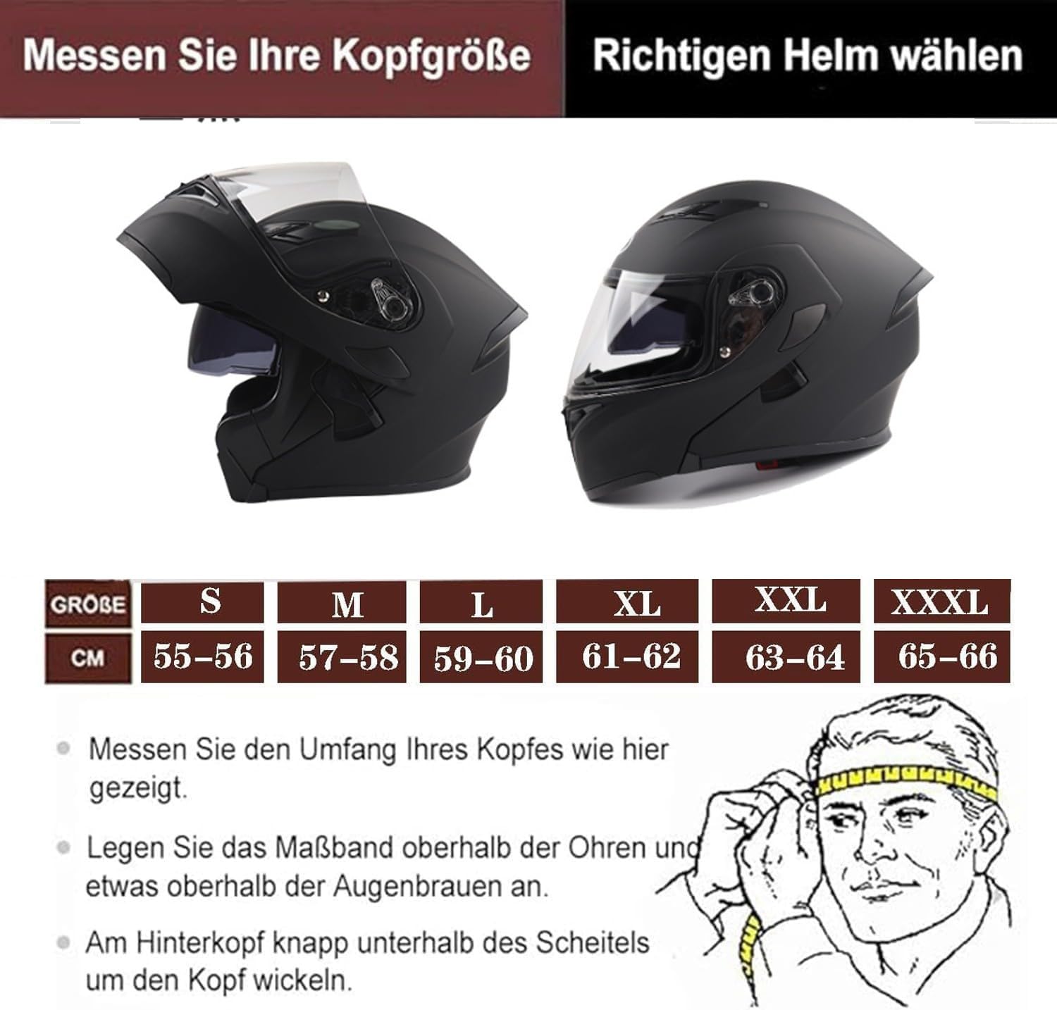 Klapphelm Mit Bluetooth Integriert Motorradhelm DOTECE Zertifiziert Modulare Integralhelm Mit Doppelvisier Motorrad Helm Mit Eingebautem Mikrofon Flip Vollvisierhelm