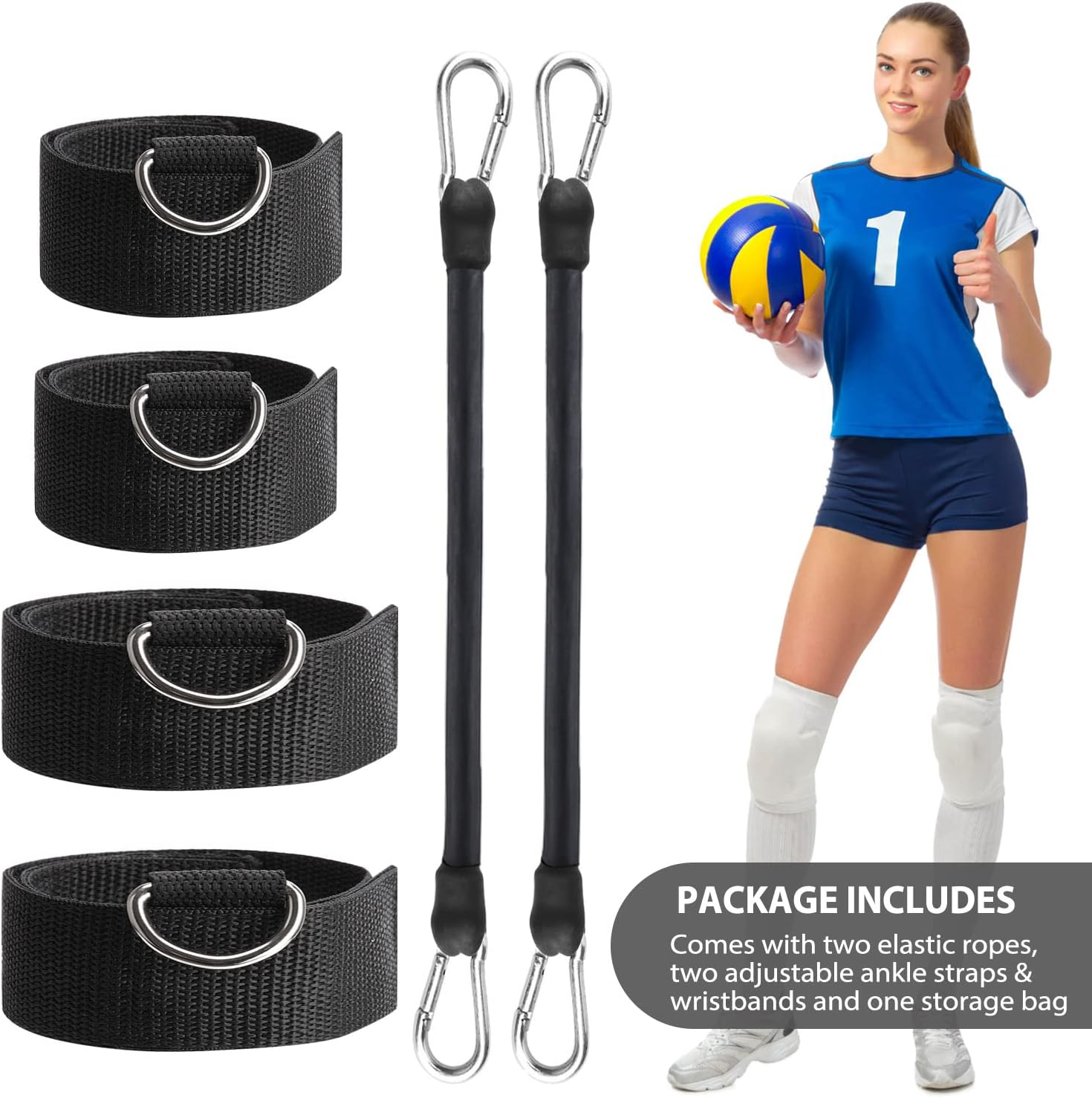 TOBWOLF Volleyball Training Pass Rite Aid Resistance Band, Elastic Pull Rope Exercise Resistance Band, Volleyball Jump Bounce Drills Rope Agility Training Prevent Excessive Upward Arm Movement - Black : Everything Else