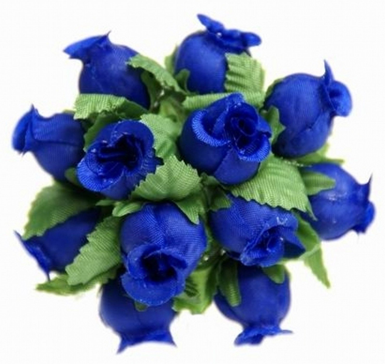 Roses miniatures en soie bleu roi pour mariage | Lot de 144 fleurs de décoration