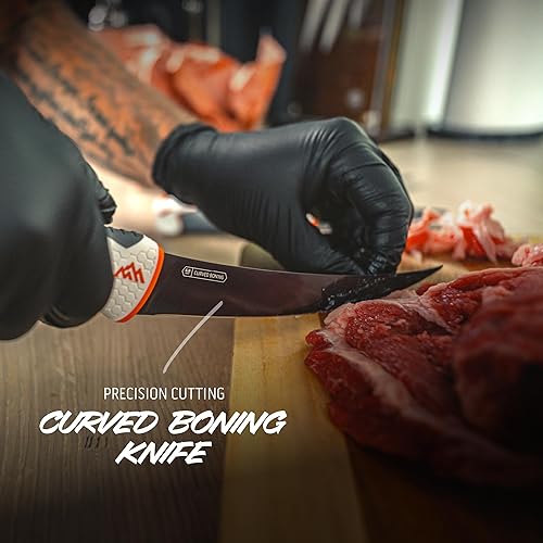 Miniatura 5 de OUTDOOR EDGE ErgoMax - Juego de cuchillos profesionales de procesamiento de juegos de 6 piezas, cuchillos para cubrir y deshuesar, cuchillo de