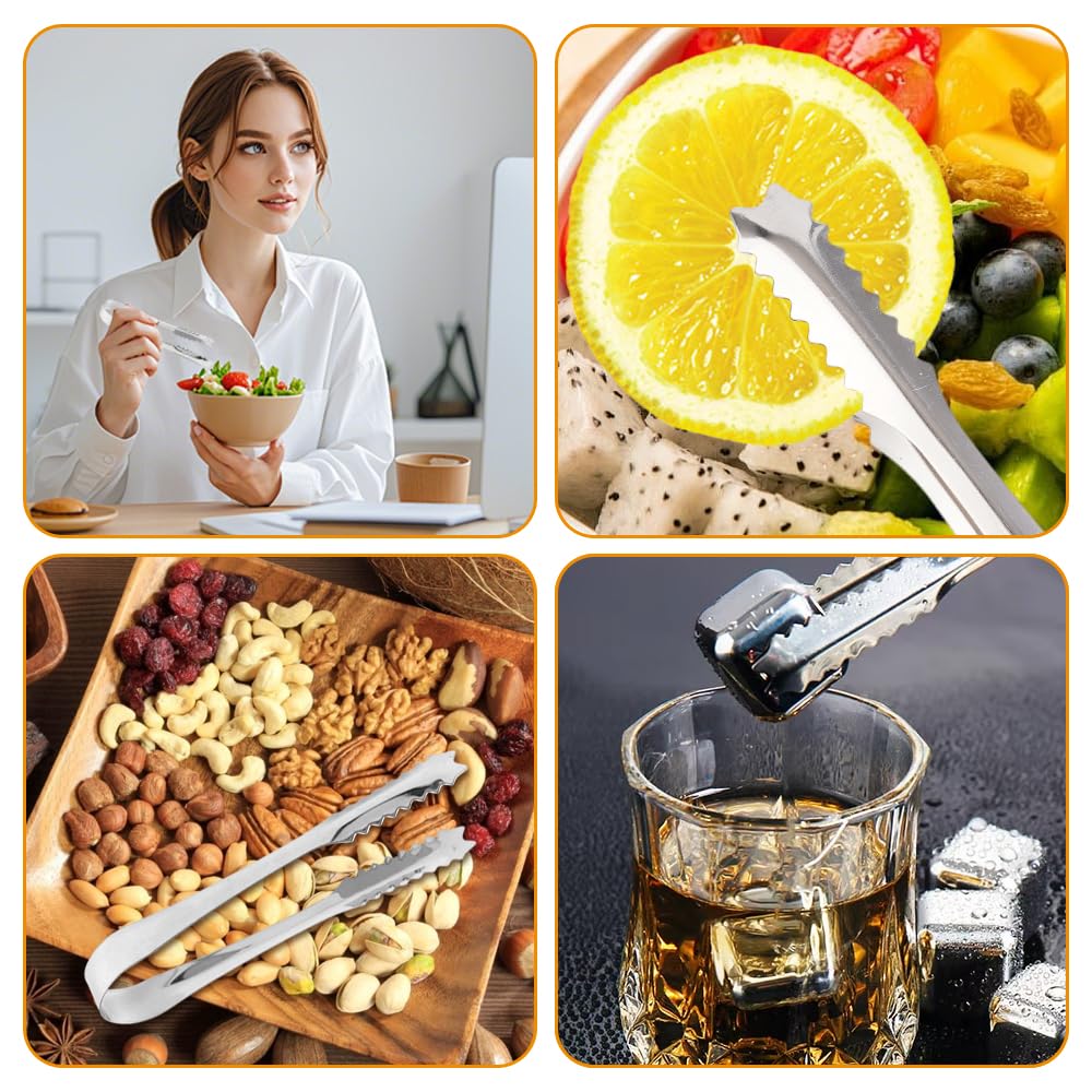 Edelstahl Eiszange Set, 15 Stück Zuckerzange und 3 Stück Eisschaufel, Zange Süßigkeiten, Eiswürfelzange, Candybar Servierzange, Küchenzange Bar Zubehör, für Hochzeit Party Bar Büfett Grill Picknick