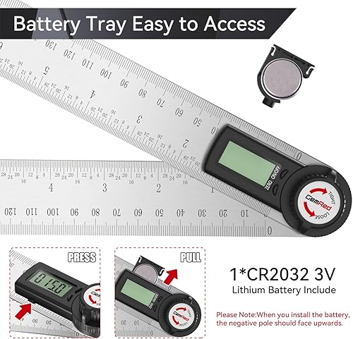 Miniatura 6 de GemRed 82305 - Transportador de ángulos digital (Acero inoxidable 300mm)