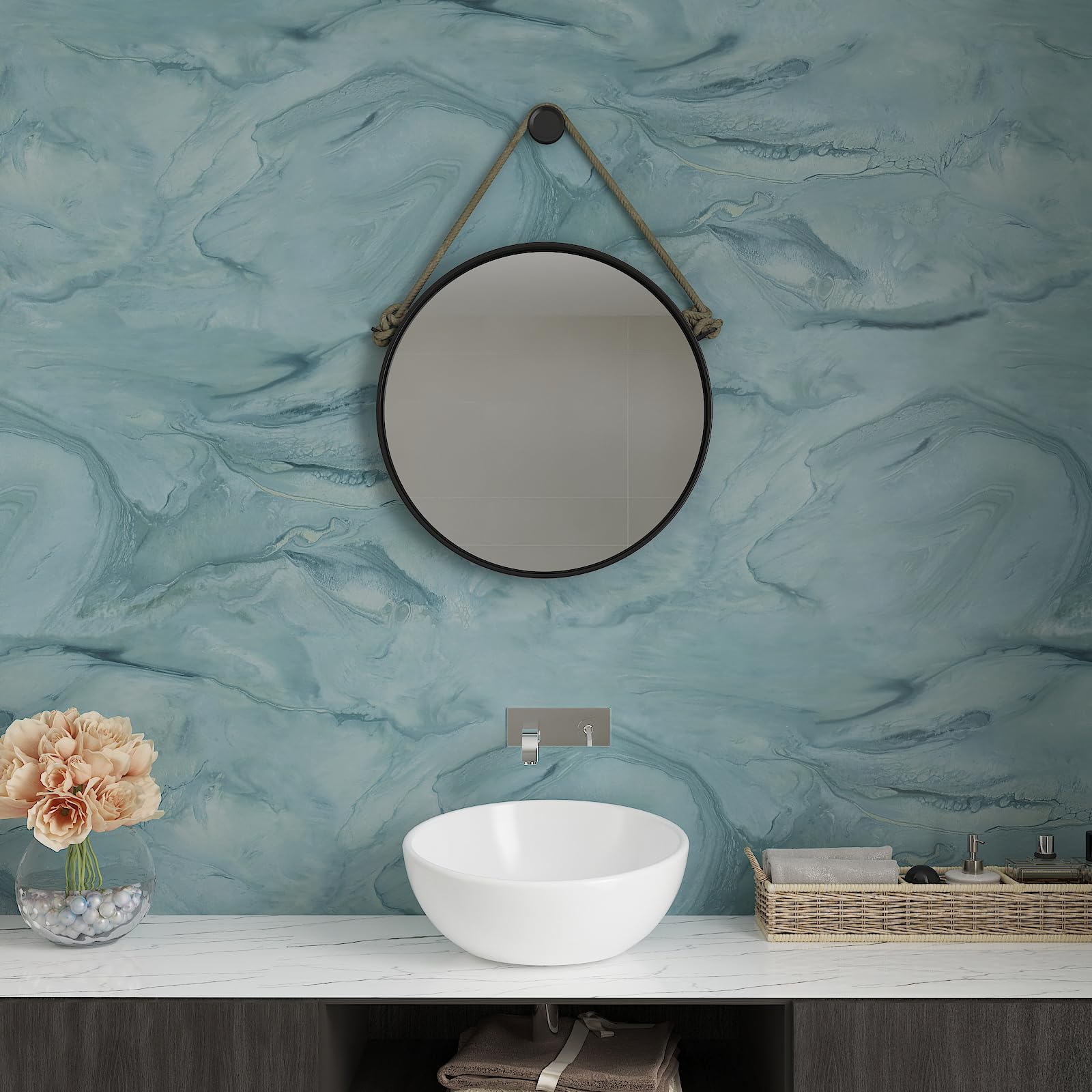 大理石調 【B446 yellowGreen 61cm×30m 】 壁紙 北欧 インテリア