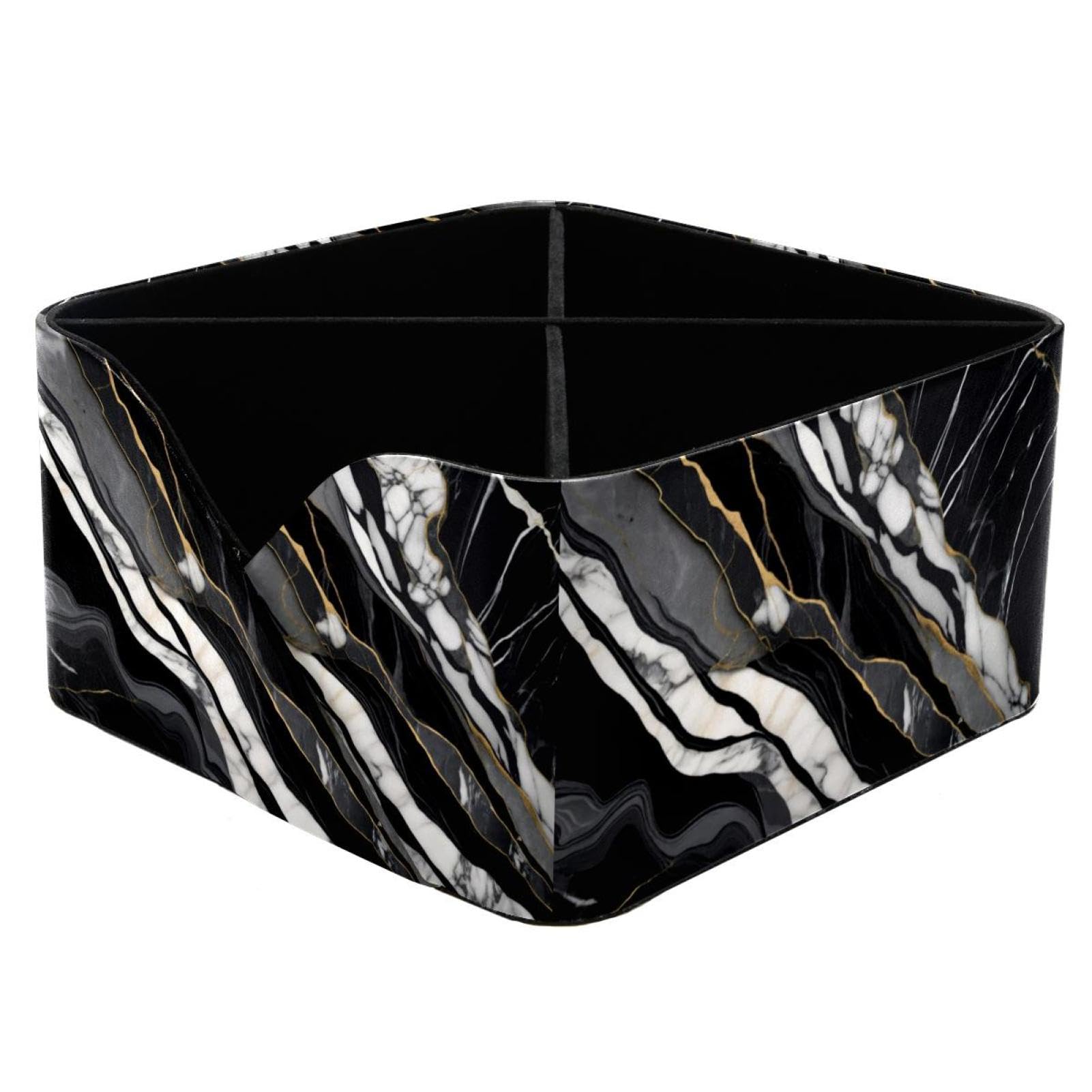 Boîte de rangement élégante texture marbre noir haut de gamme