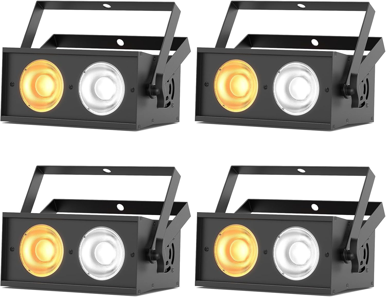 Stage Lights, 120W COB Spotlights LED Par Can Blinder Lights, 2 in 1 Cool White & Warm White DMX512 Sound Activated Audience Uplights for Events Party Wedding Theater Church Concert Dance 4Pcs