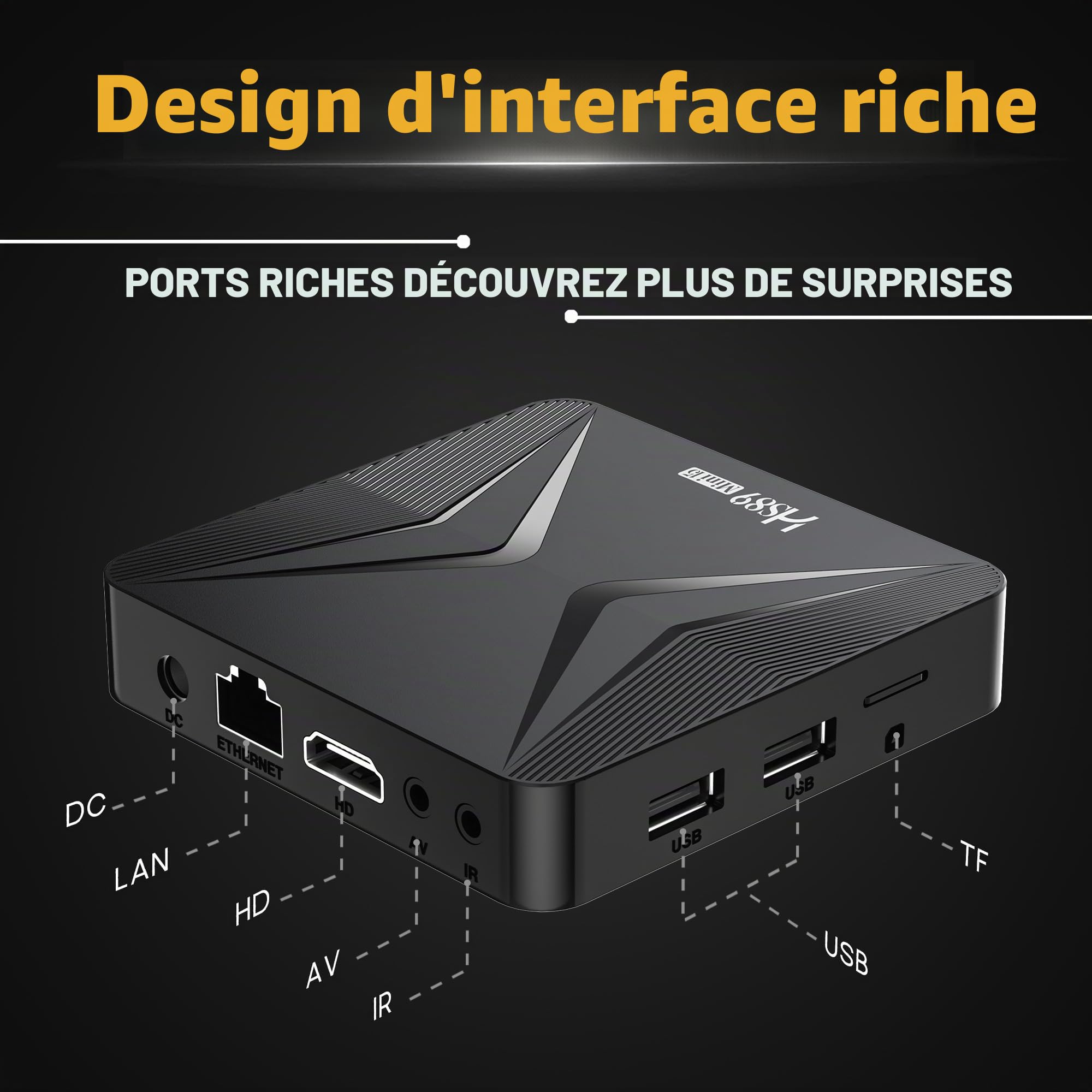 Android TV Box,Android 14.0 Boîtier 4 Go de RAM,32 Go de ROM