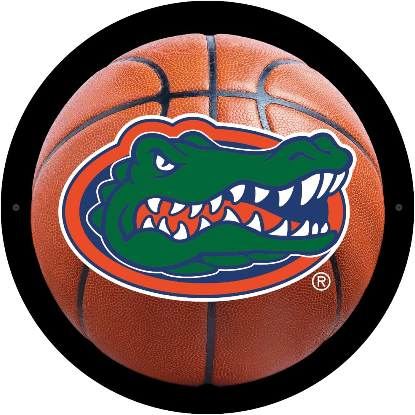Team Sports America Evergreen NCAA University of Florida | Ultra-Thin LED Light Wall Sign Decor | 15 Inch Basketball | Made in the USA