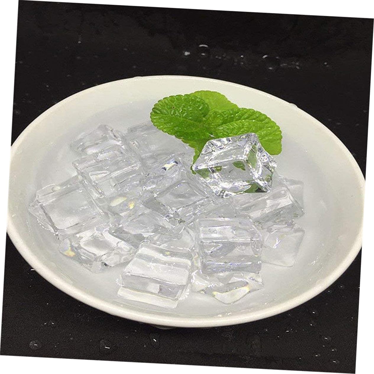 PRETYZOOM 150pcs High Transparency Acrylic Ice Cubes Fake Crystal Ice Cubes Reusable Square Shape Decorative for Photography Events