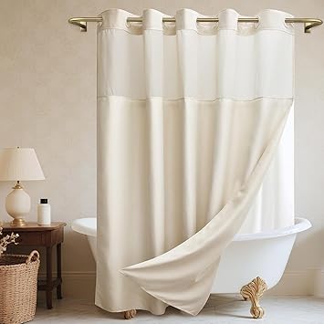 No Hook Shower Curtain and Liner