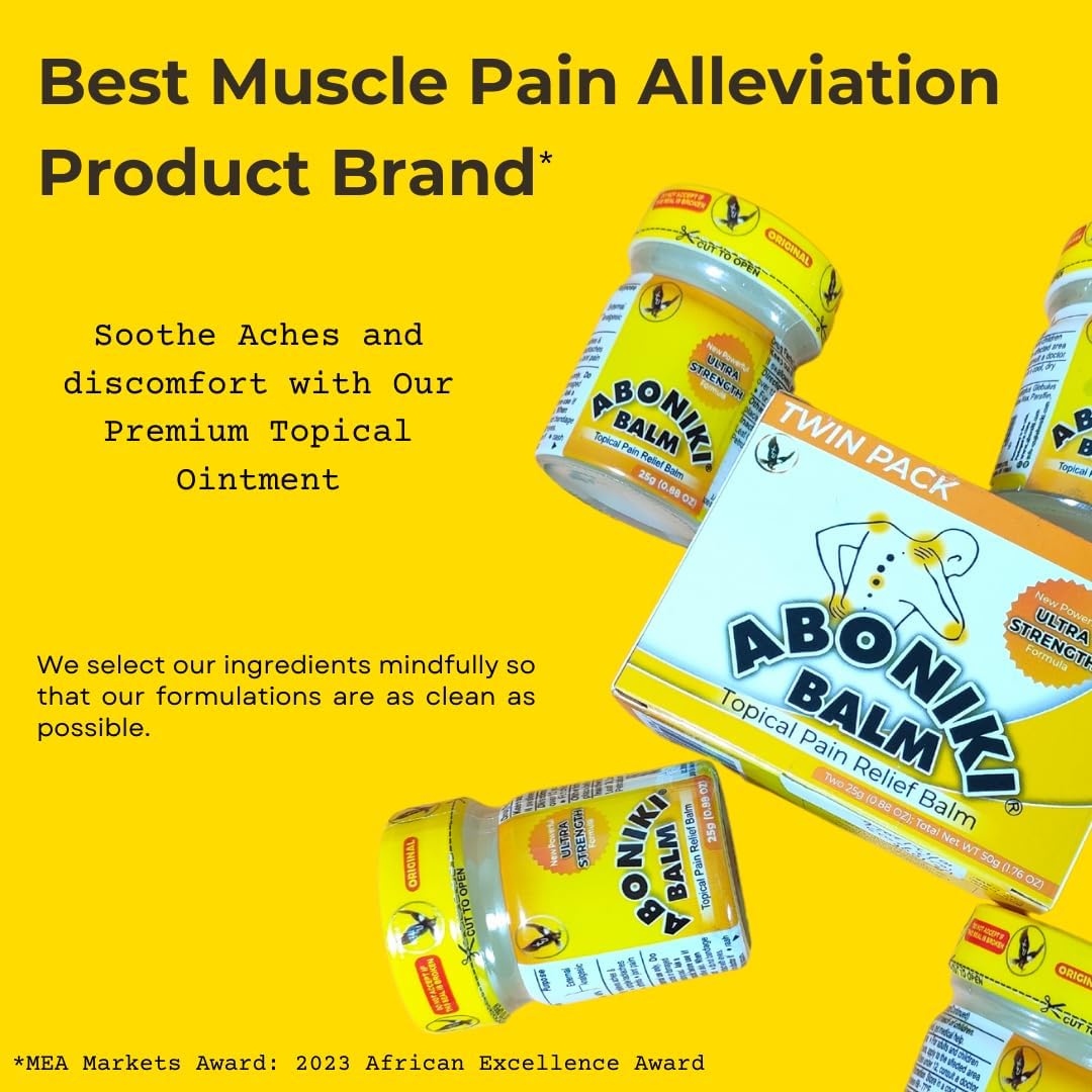 Aboniki Balm (4 Glass Jars) - Fast-Acting and deep penetrating Pain Relief for Joint Pains, Muscle Soreness, backaches, Arthritis, Knee Pain, Neck Pain, sprains, strains, and More!