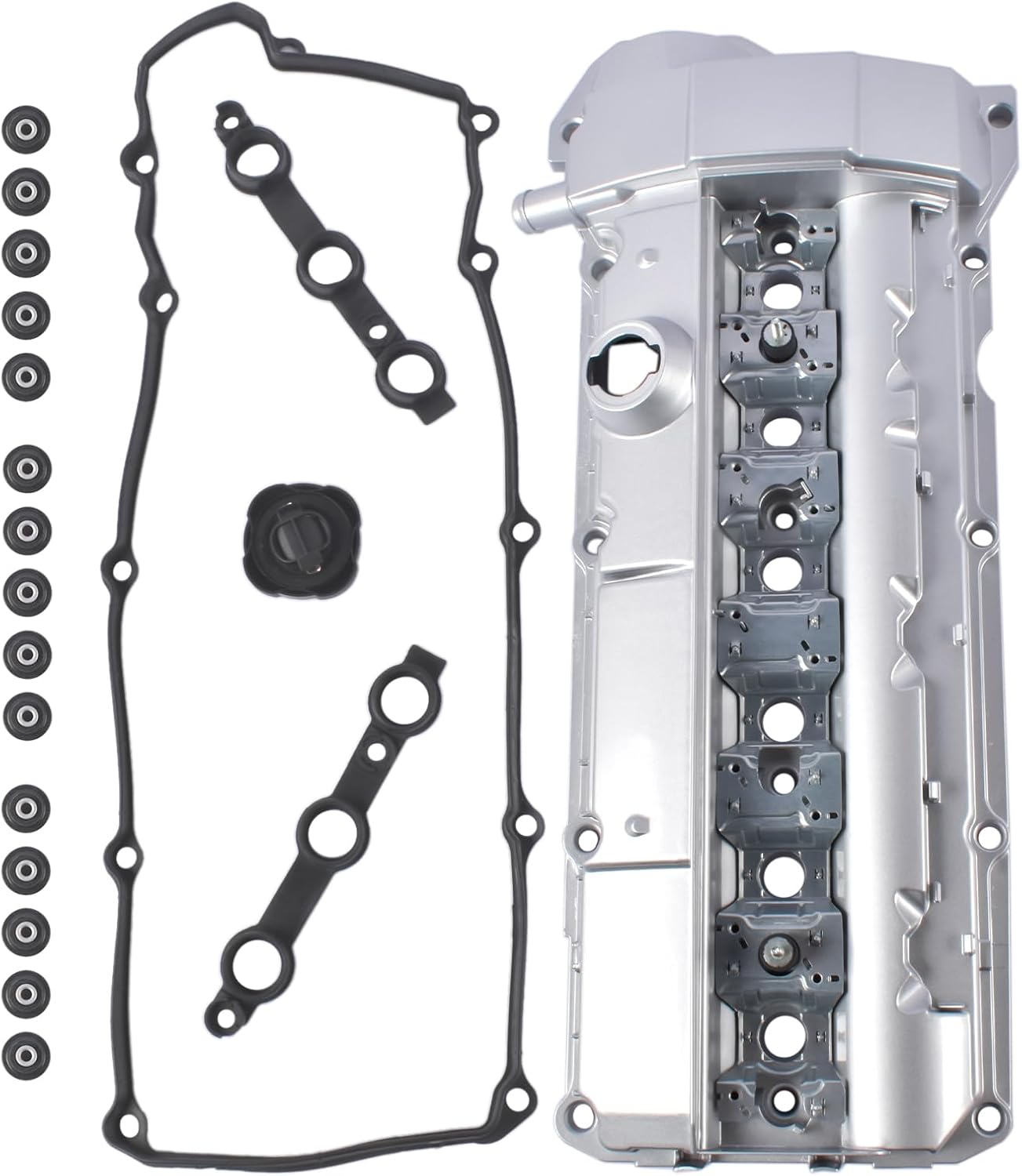 11121703341 Aluminum Valve Cover Replacement for BMW Series 3 E46 325i 330Ci 330i 328i E39 528i E53 X5 E36 E37 M54 N52 M52 OE# 11-12-1-703-341 Weonefit