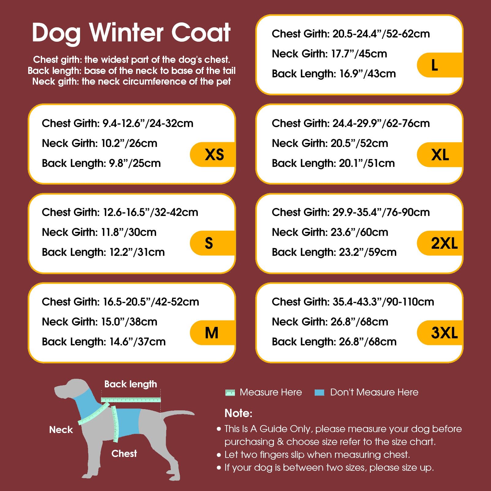 ASENKU Cappotto Impermeabile per Cane Invernale, 2XL Cappottino per Cani di Taglia Grande, Giacca Invernale Foderata in Lana Riflettente, Cappotti e giubbotti per Cani Chiusura Regolabile