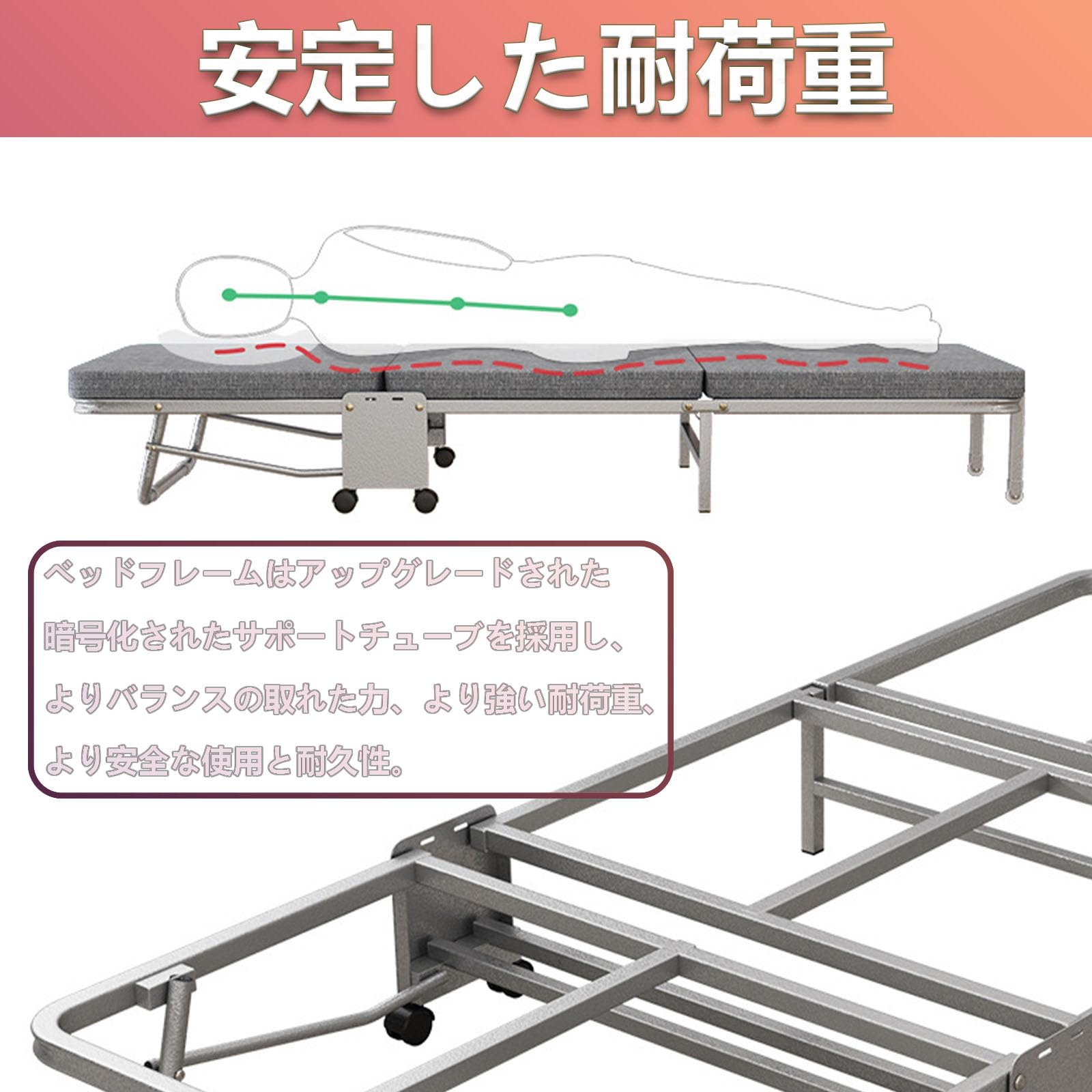 Amazon｜折りたたみベッド 折りたたみベッド ダブルサイズ 折り畳み