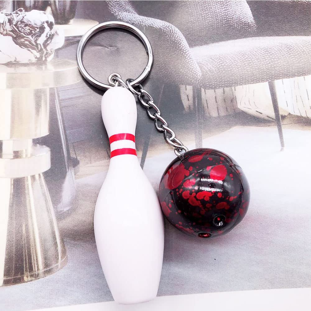 Produktbild von GUIANLOU 8 Stück Mini Bowling Schlüsselanhänger,Bowling Schlüssel Anhänger Bowling Mitgebsel Schlüsselbund Bowling Pin Schlüsselanhänger Bowling Keychain Für Kindergeburtstag Freunde Kinder Familie
