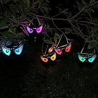 Vista 5 de WATERGLIDE - Luces intermitentes de ojos escalofriantes de Halloween, 5 pares de luces que funcionan con pilas, cambio de color automático