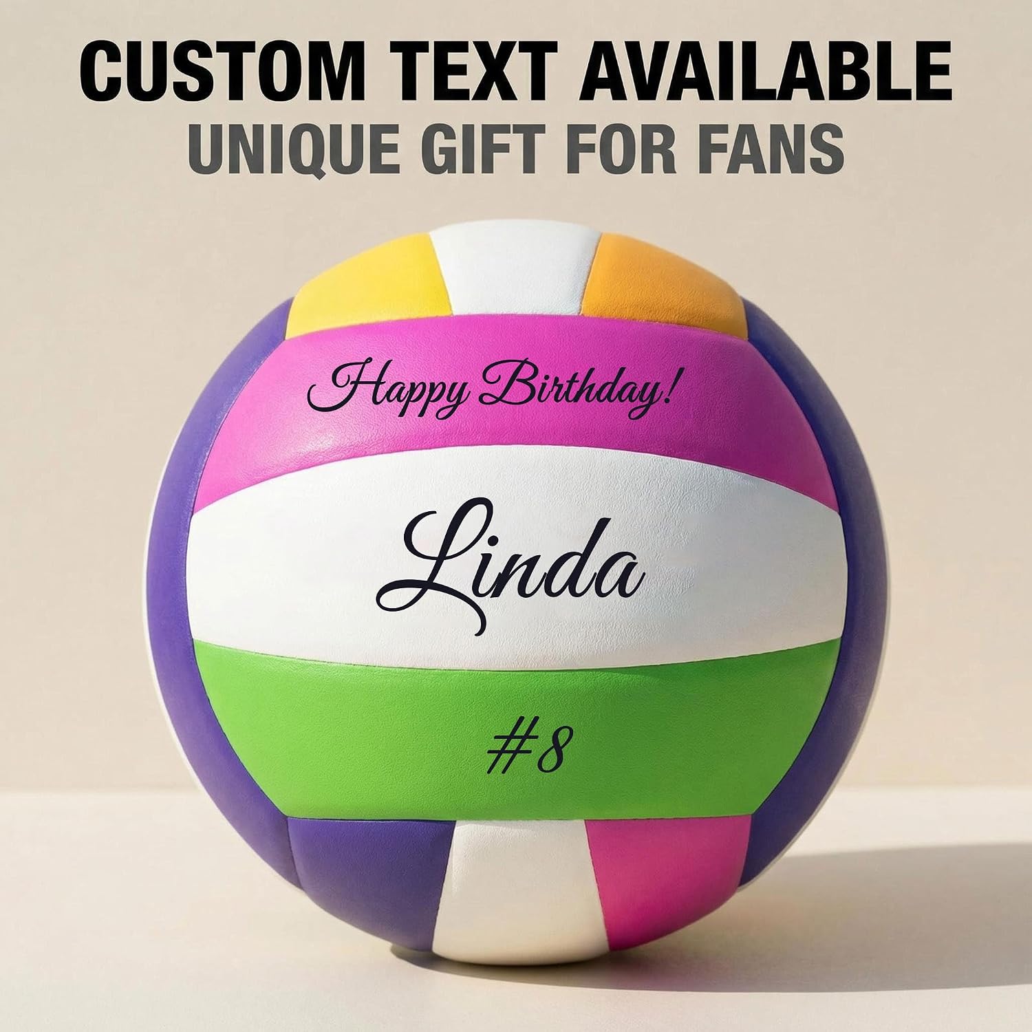 Custom Volleyball Gift – Personalized Official Size 5 Volleyball with Name or Logo, Soft PU Leather Indoor Outdoor Ball for Team, Friends, Birthday & Special Occasion Gift