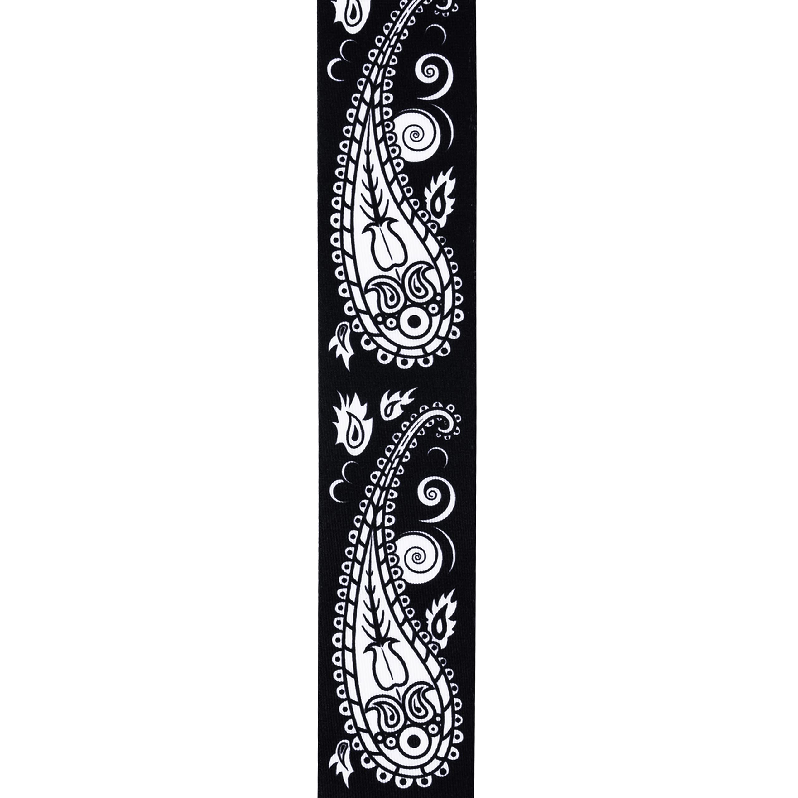 D'Addario Cinghia per chitarra, Joe Satriani – Design Swivel – Paisley nero – Nylon tubolare largo 50 mm, regolabile da 89 cm a 151 cm, accessori per chitarra