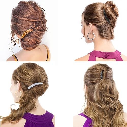 Miniatura 4 de Juego de 18 peines para el cabello torcido para niñas y mujeres, pinzas de plástico para el cabello con 91125 dientes para múltiples peinados