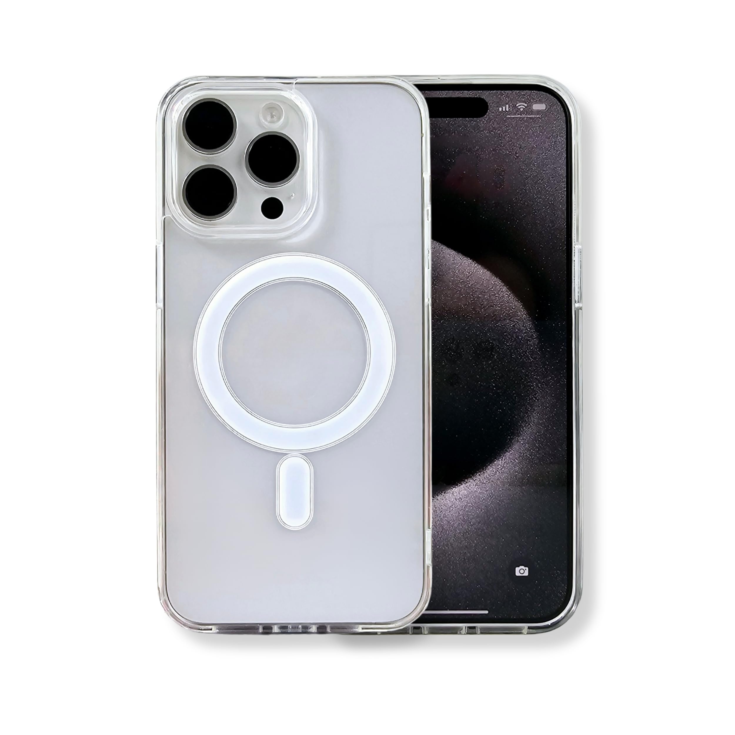 Generic LOCUS REGIT ACTUM Transparent Silicone Case Made for iPhone 15 Pro, Compatable with Magsafe, Military-Grade Drop Protection (Compatible with