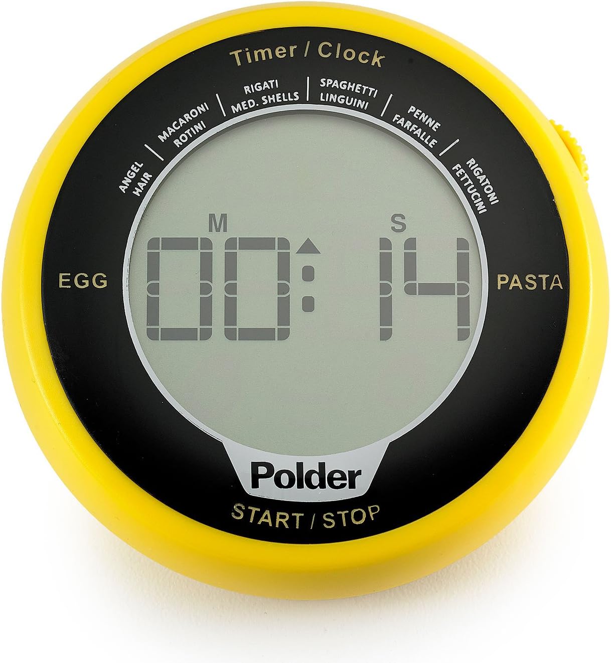 Polder Digital Egg and Pasta Timer showing a countdown of 14 seconds