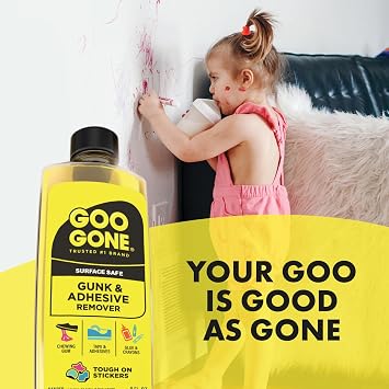 Goo Gone Gunk and Adhesive Remover - Safely and Easily Removes Stickers, Tape Residue, Decals, Grease, Chewing Gum, Crayons and Glue from Surfaces - Trusted Formula for Quick and Easy Removal