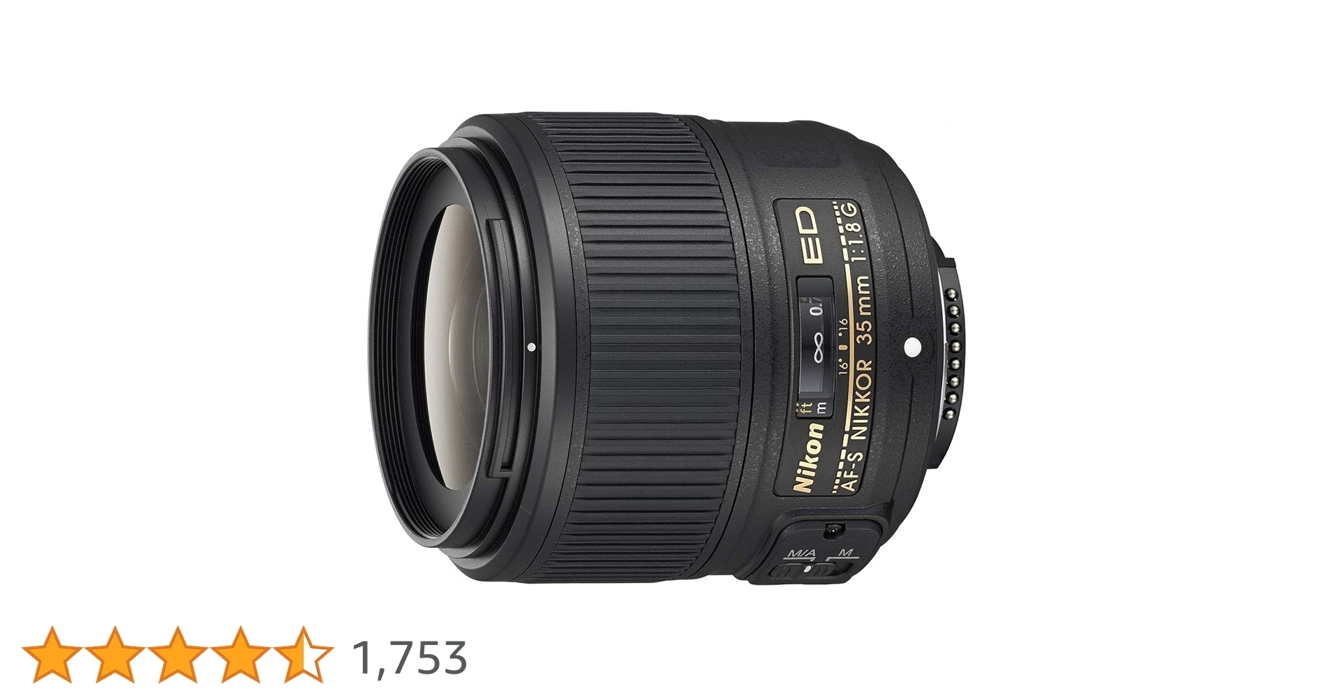 Nikon 2215 AF-S NIKKOR 35mm f/1.8G ED Fixed Zoom Lens with Auto