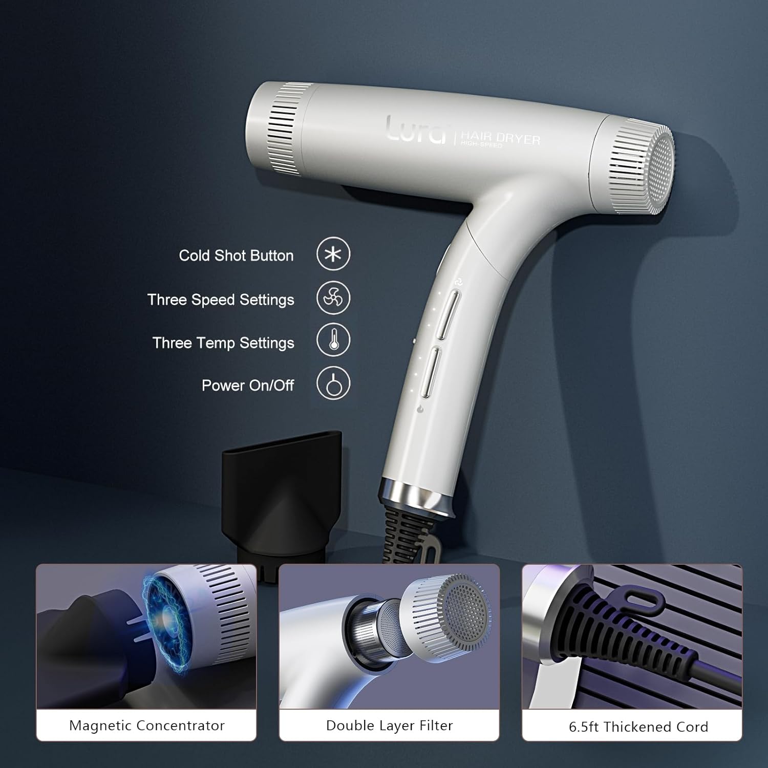 High Speed Ionic Hair Dryer:Portable Hair Blow Dryer for Women,1500w Professional Hair Dryers for Salon,Compact Mini Blowdryer with Travel Case for Travel,Quiet Lightweight Hairdryers for Kids and RA