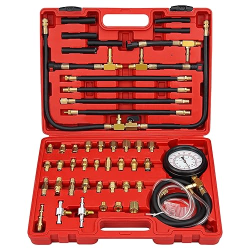 Medidor de presión de combustible, kit de probador de presión de inyección de combustible profesional 0-140 PSI con accesorios de línea de